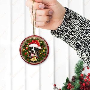 Pitbull Christmas Round Ceramic Ornament, Gift For Dog Lovers - Ettee - Ceramic ornament