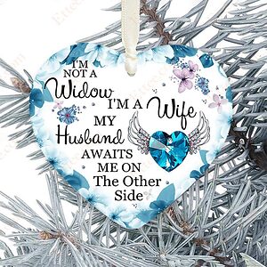 Love In Heaven Ceramic Ornament, Christmas Memorial Gift - Ettee - Ceramic ornament