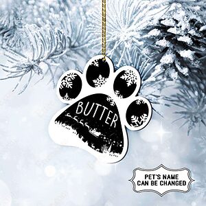 Dog Paw Custom-Shaped Ornament, Custom Name Gift For Dog Lovers - Ettee - chihuahua ornament