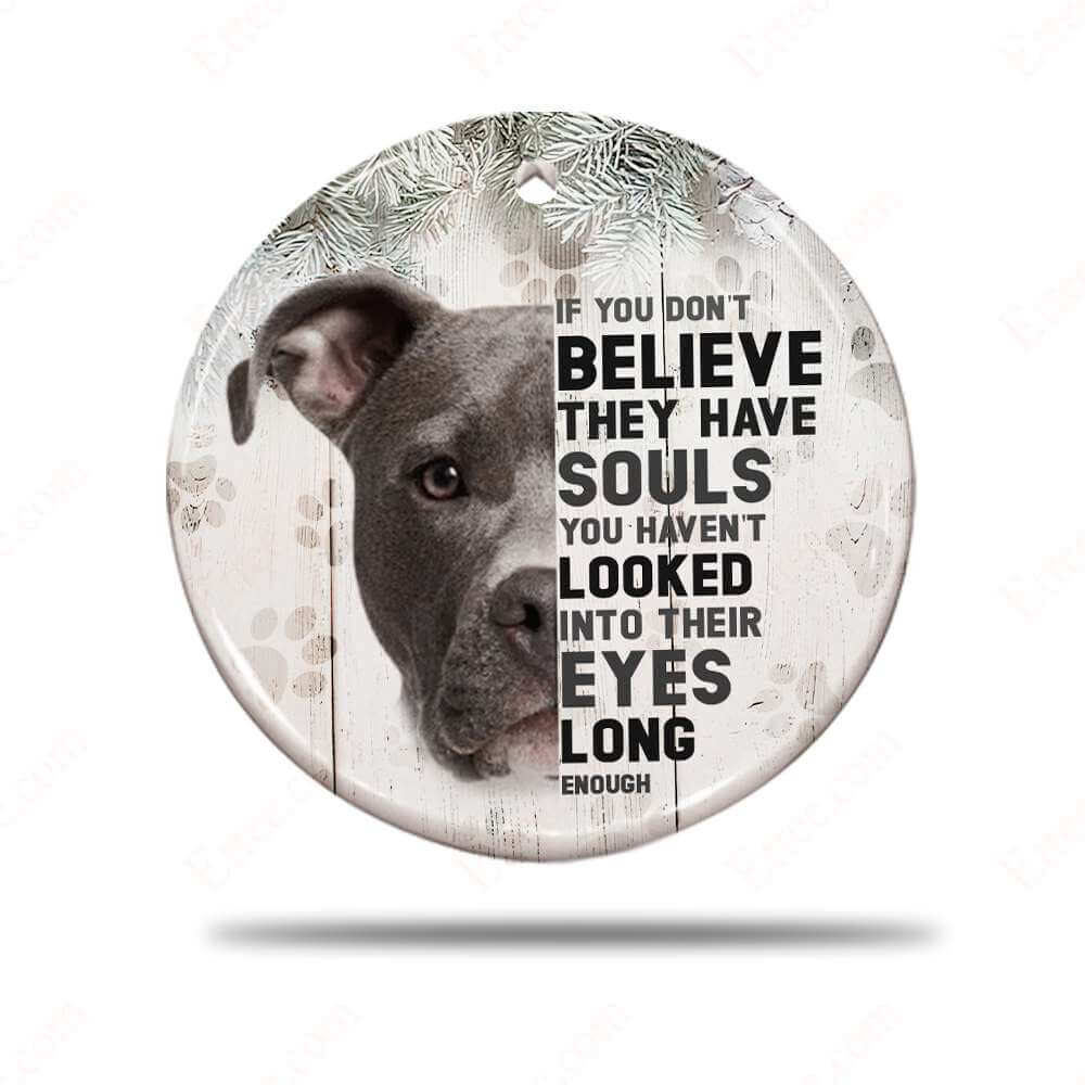 Pitbull Dog Ceramic Ornament, If You Don't Believe They Have Souls - Ettee - Ceramic ornament
