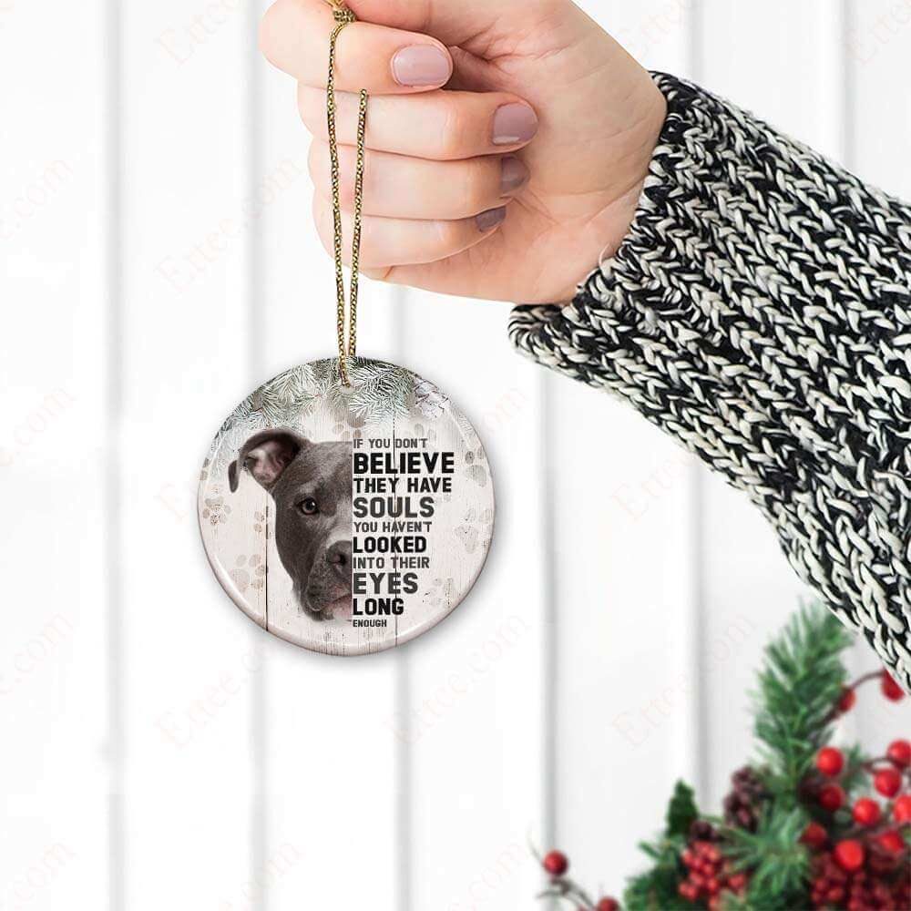 Pitbull Dog Ceramic Ornament, If You Don't Believe They Have Souls - Ettee - Ceramic ornament