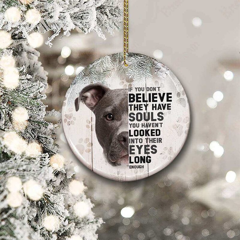 Pitbull Dog Ceramic Ornament, If You Don't Believe They Have Souls - Ettee - Ceramic ornament