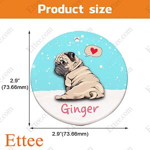Pug Ceramic Ornament, Christmas Gift Cute Dog - Ettee - Ceramic ornament