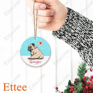 Pug Ceramic Ornament, Christmas Gift Cute Dog - Ettee - Ceramic ornament