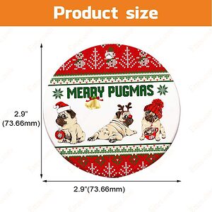 Merry Pugmas Ceramic Ornament, Gift For Pug Lovers 2022 - Ettee - Ceramic ornament