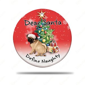 Pug Pooping Pooches Ceramic Ornament, Define Naughty 2022 Gag Gift - Ettee - Ceramic ornament
