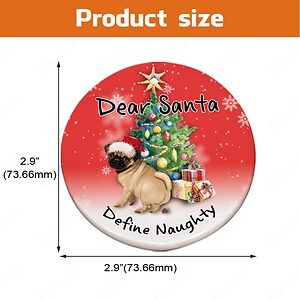 Pug Pooping Pooches Ceramic Ornament, Define Naughty 2022 Gag Gift - Ettee - Ceramic ornament