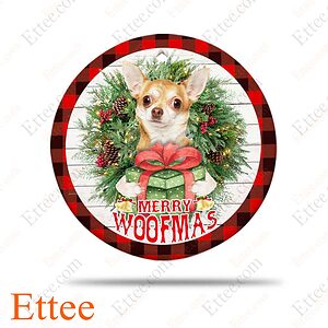 Chihuahua Merry Woofmas Ceramic Ornament, Pet Gift 2022 - Ettee - Ceramic ornament