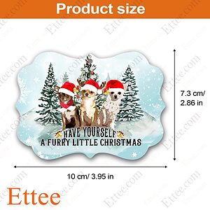Chihuahua Gift 2022 Aluminum Benelux Ornament, Have Yourself A Furry Little Christmas - Ettee - benelux ornament