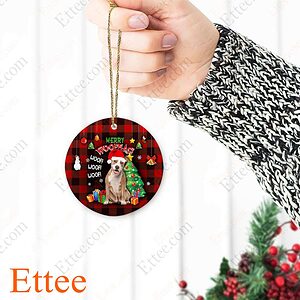 Pitbull Ceramic Ornament, Christmas Gift 2022, Merry Woofmas - Ettee - Ceramic ornament