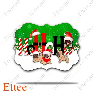 Pug HoHoHo Christmas Benelux Ornament - Ettee - benelux ornament