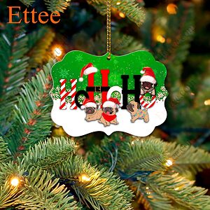 Pug HoHoHo Christmas Benelux Ornament - Ettee - benelux ornament