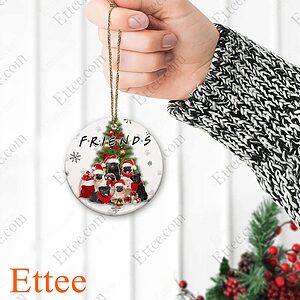 Pug Friends Ceramic Ornament, Christmas Gift Dog Lover - Ettee - Ceramic ornament