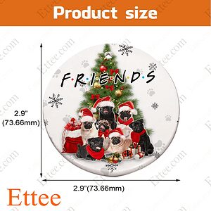 Pug Friends Ceramic Ornament, Christmas Gift Dog Lover - Ettee - Ceramic ornament