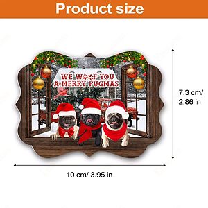 Pugs Benelux Ornament, We Woof You A Merry Pugmas - Ettee - benelux ornament