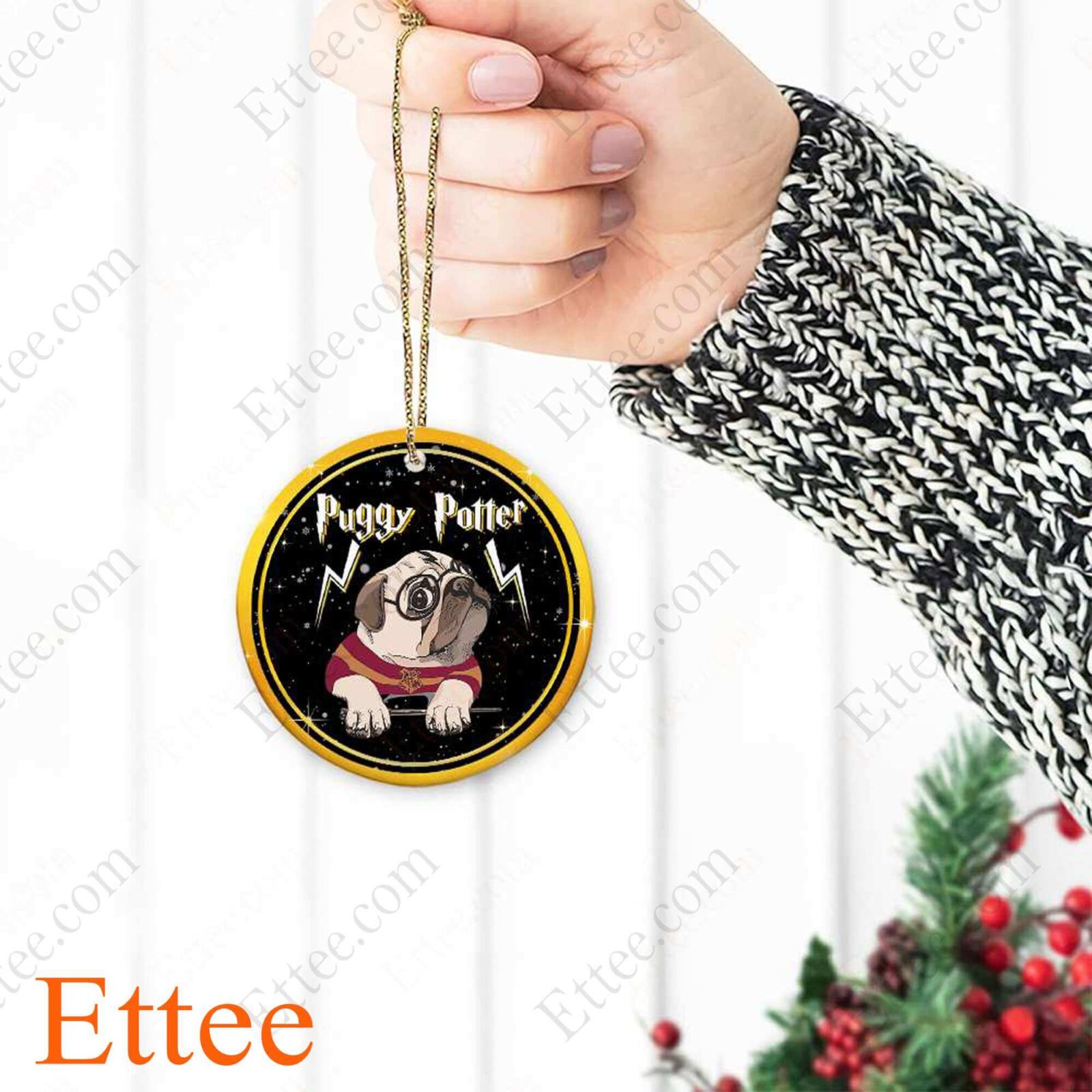 Puggy Potter Ceramic Ornament Christmas Gift 2022 - Ettee - 2022