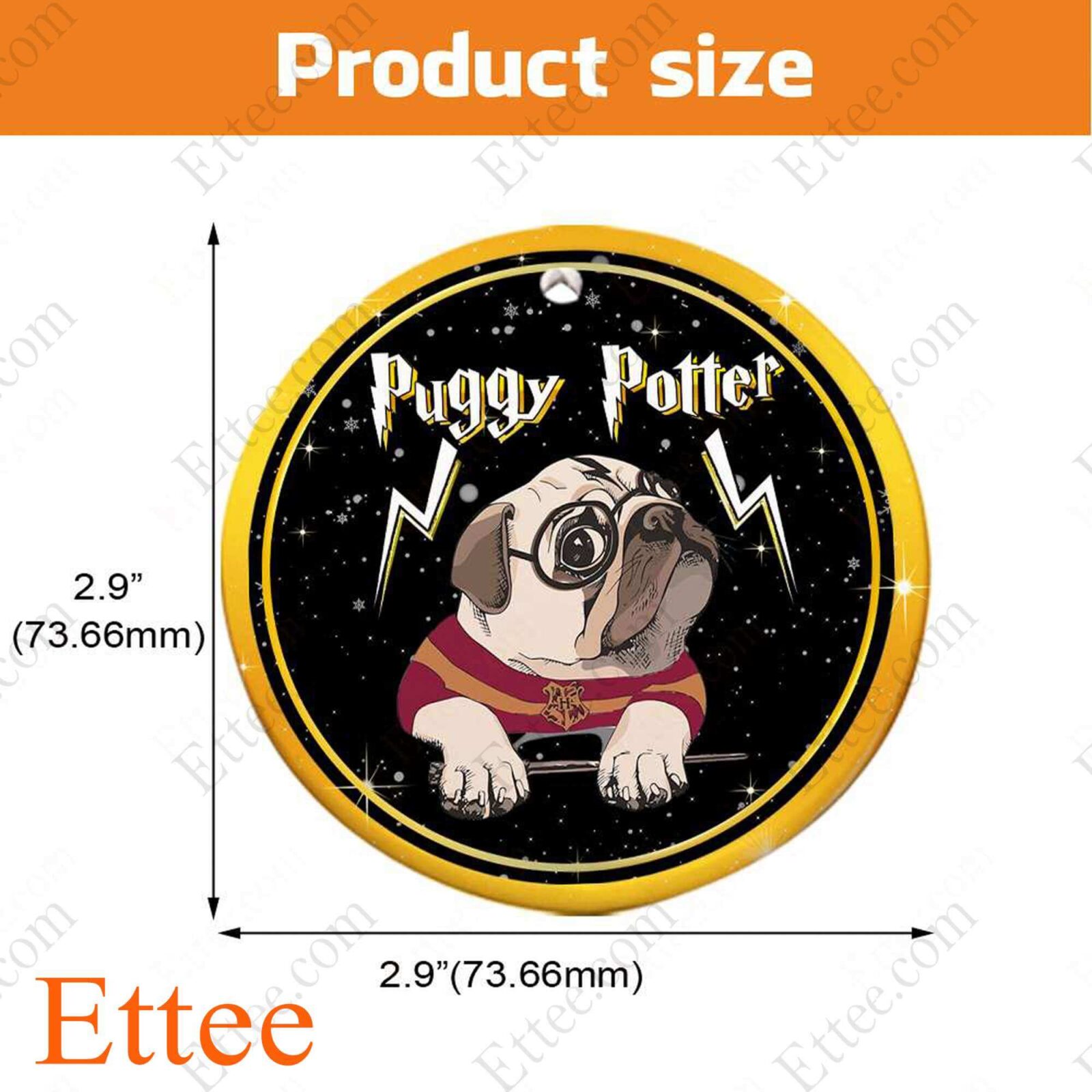 Puggy Potter Ceramic Ornament Christmas Gift 2022 - Ettee - 2022