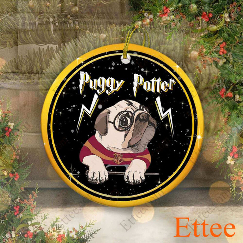 Puggy Potter Ceramic Ornament Christmas Gift 2022