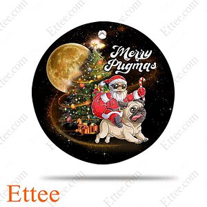 Pug Santa Riding Ceramic Ornament, Merry Pugmas - Ettee - Ceramic