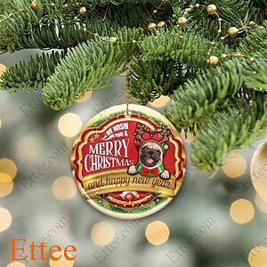 Pug Dog Ceramic Ornament, Christmas Gift 2022 - Ettee - 2022