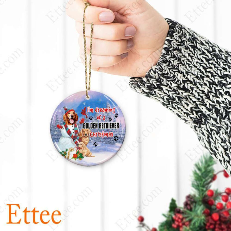Golden Retriever Ceramic Ornament, I'm Dreaming Golden Retriever Christmas