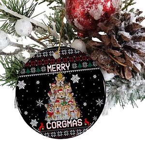 Merry Corgmas Ceramic Ornament, Corgi Dog Gift For 2022 - Ettee - 2022