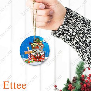 Hippie Pug Christmas Ornament, Merry Pugmas 2022 - Ettee - Christmas decoration