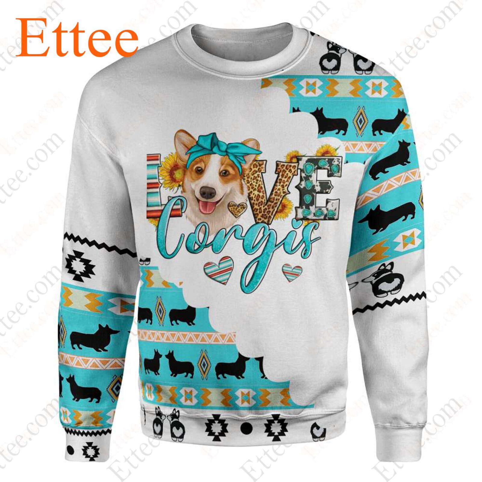 I Love Corgi 3D Hoodie, Unisex Fashion Gift for Dog Lover - Ettee - 3D Hoodie