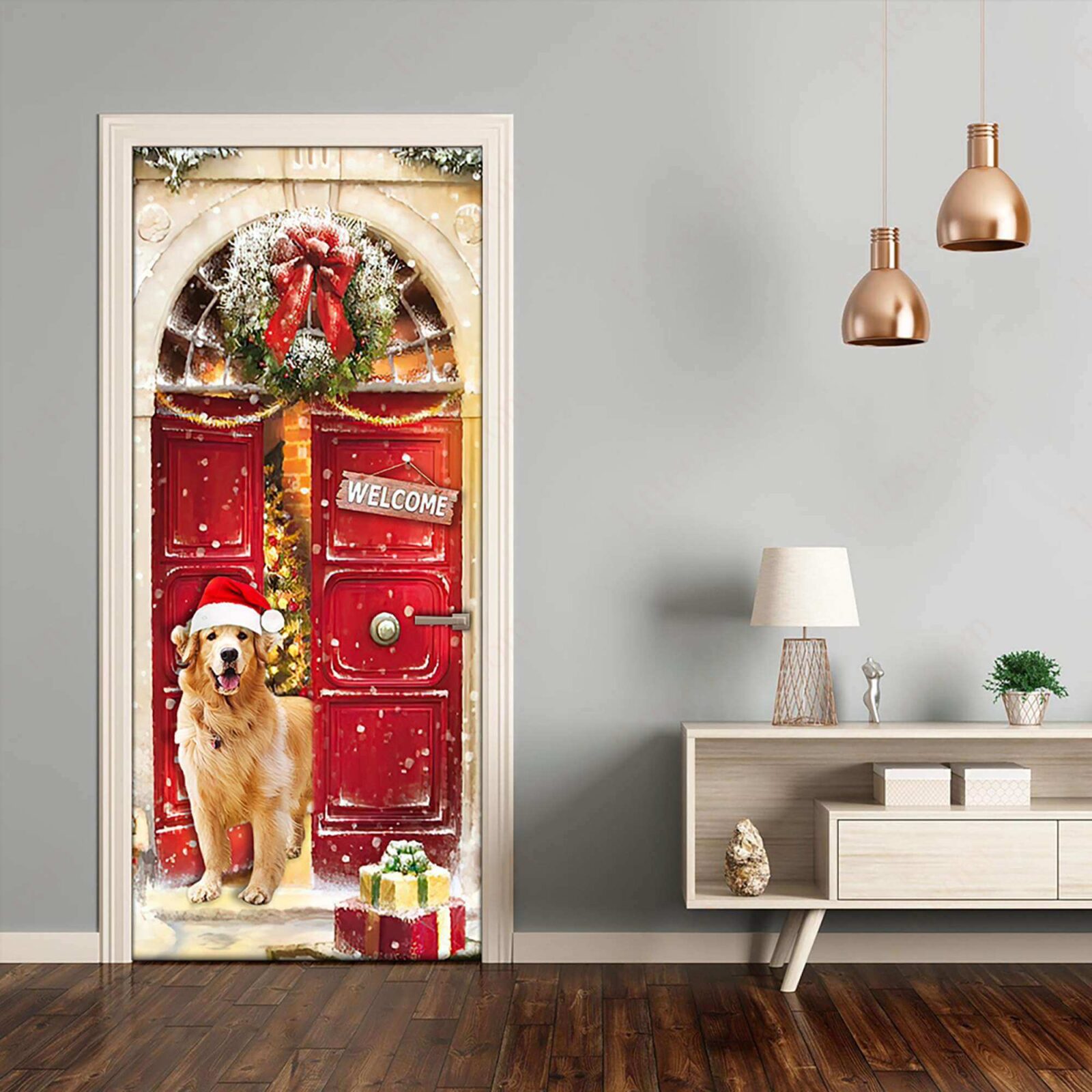 Golden Retriever Door Cover, Christmas 2022 Home Decoration - Ettee - christmas 2022
