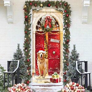 Golden Retriever Door Cover, Christmas 2022 Home Decoration - Ettee - christmas 2022