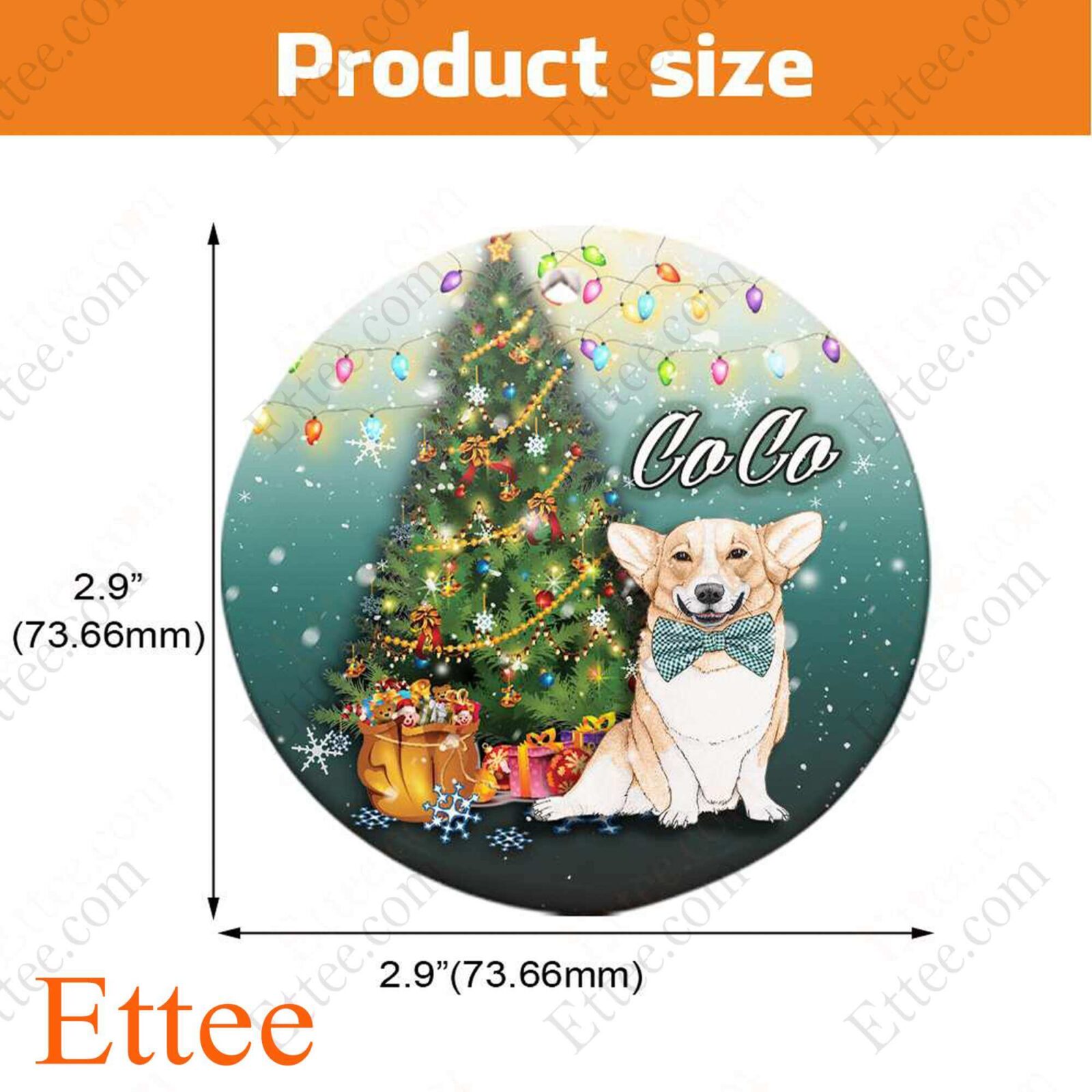 Corgi Dog Ceramic Ornament, Christmas Gift for Dog Lover - Ettee - Ceramic ornament