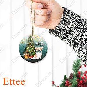 Corgi Dog Ceramic Ornament, Christmas Gift for Dog Lover - Ettee - Ceramic ornament