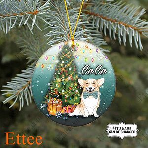 Corgi Dog Ceramic Ornament, Christmas Gift for Dog Lover - Ettee - Ceramic ornament