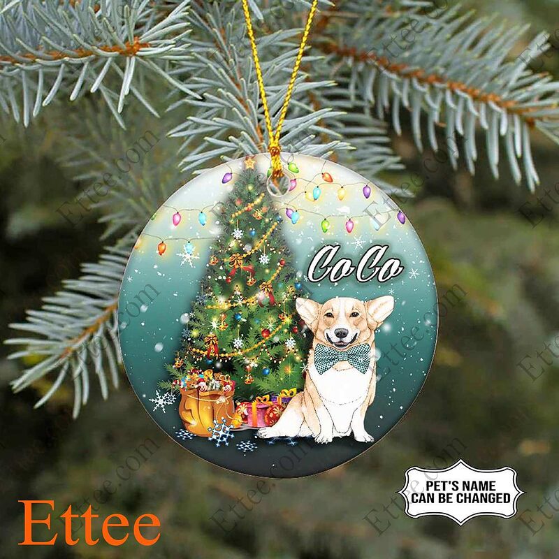 Corgi Dog Ceramic Ornament, Christmas Gift for Dog Lover - Ettee - Ceramic ornament