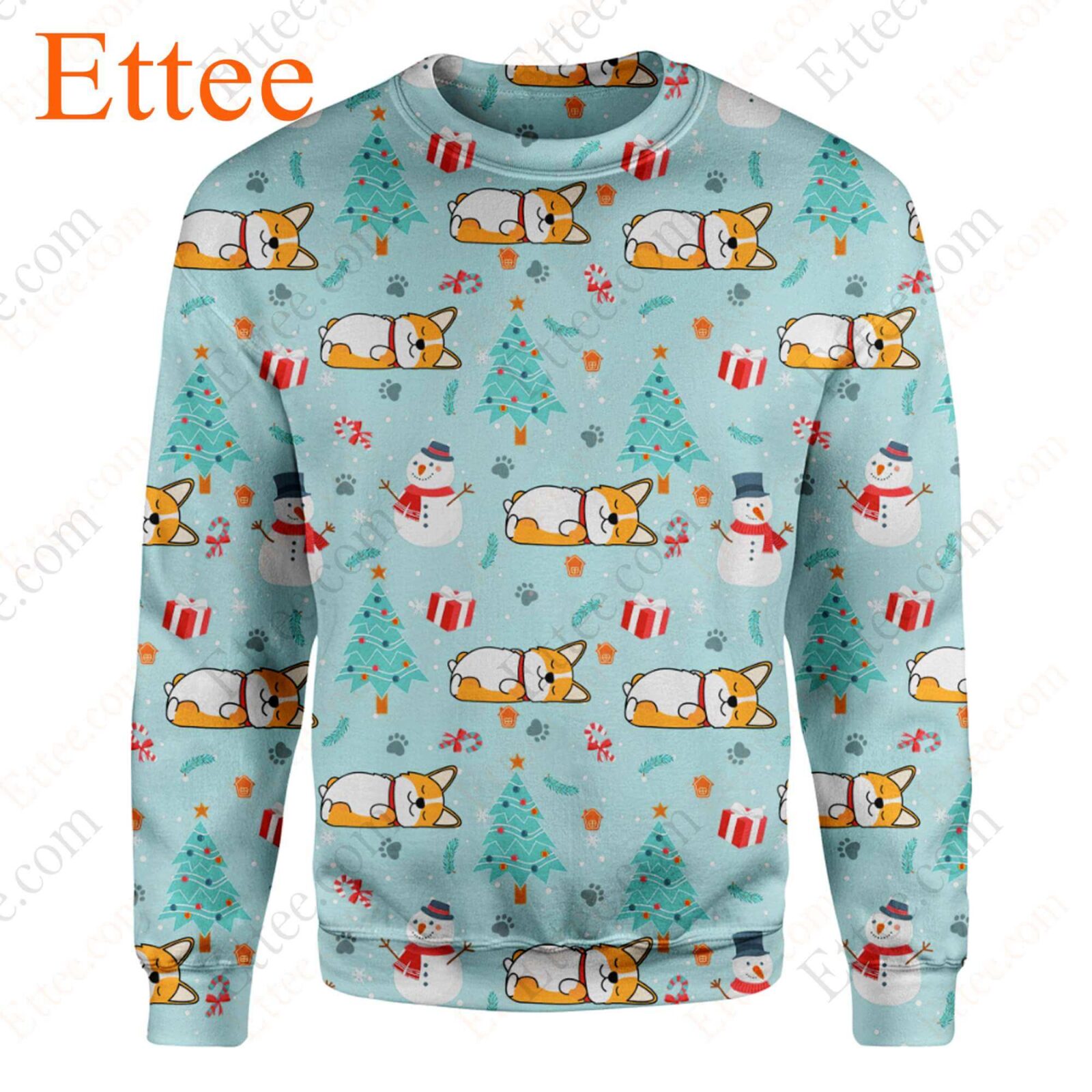 Funny Corgi Sleeping 3D Zip Hoodie, 2022 Christmas Gift For Corgi Lovers - Ettee - 2022 Christmas Gift