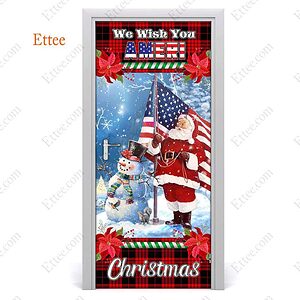 Santa Clause US Door Cover, We Wish You Ameri Christmas - Ettee - 2022 door cover
