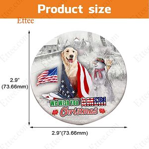 Golden Retriever Ceramic Ornament, We Wish You Ameri Christmas - Ettee - Ameri Christmas