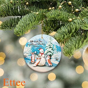 Corgi Dog Snowman Christmas Ornament - Ettee - christmas