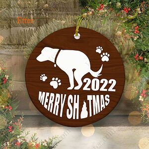 Dog Pooping Ceramic Ornament, Funny White Elephant Gift, Yankee Swap 2022 - Ettee - Ceramic ornament