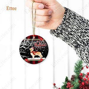 Golden Retriever Believe Ceramic Ornament, Christmas Dog Gift 2022 - Ettee - 2022