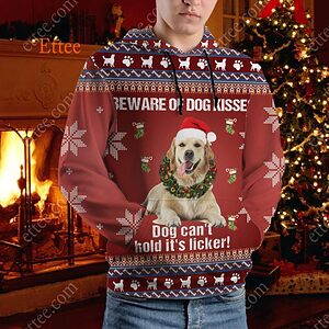 Golden Retriever Licker 3D Unisex Hoodie, Beware Of Dog Kisses - Ettee - 3D