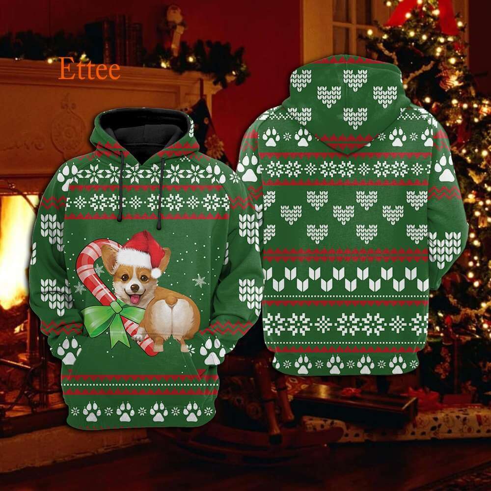 Corgi Butt 3D Unisex Hoodie, Perfect Corgi Gift 2022 - Ettee - 2022