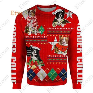 Border Collie 3D Unisex Hoodie Gift for Dog Lovers - Ettee - 3D