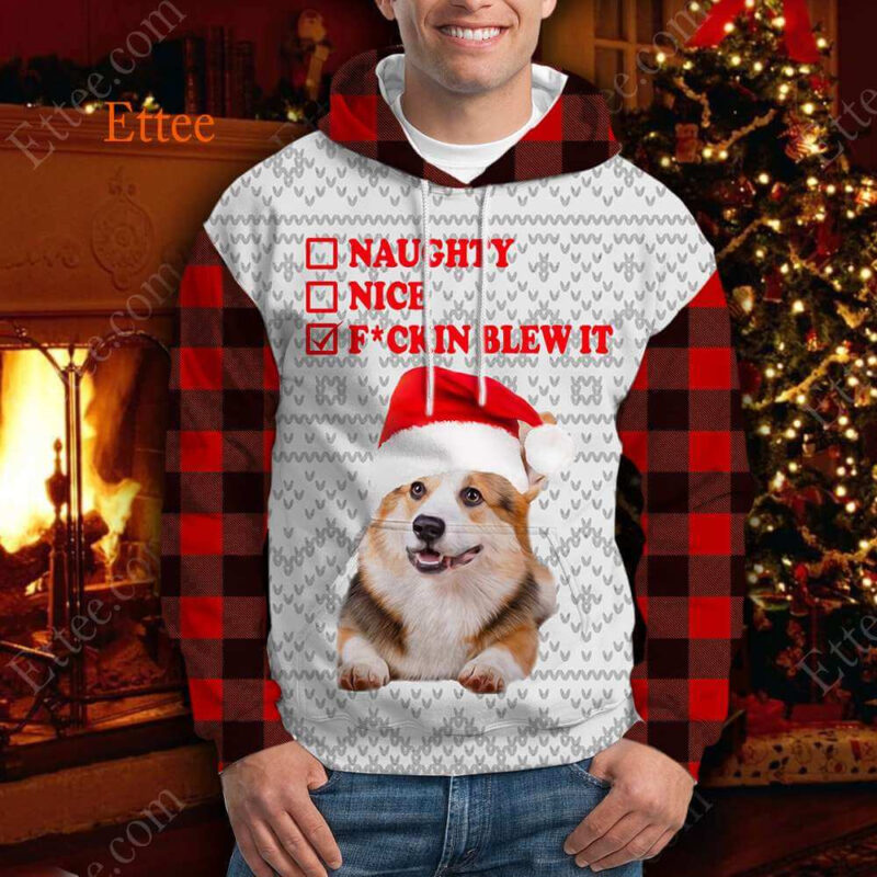 Corgi Dog F Blew It 3D Unisex Hoodie, Christmas Gift for Dog Lovers