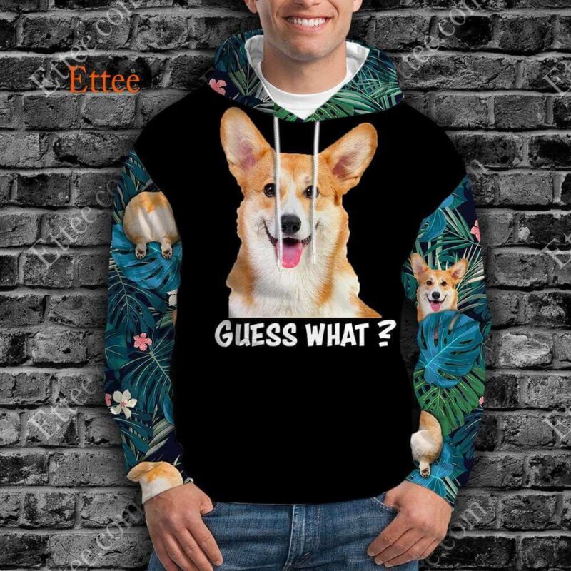 Corgi Dog 3D Unisex Hoodie, Guess What Corgi Butt Unique Gift 2022
