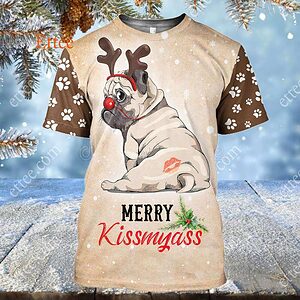 Pug Merry Kissmyas@, Funny Cute Dog Gift - Ettee - Cute