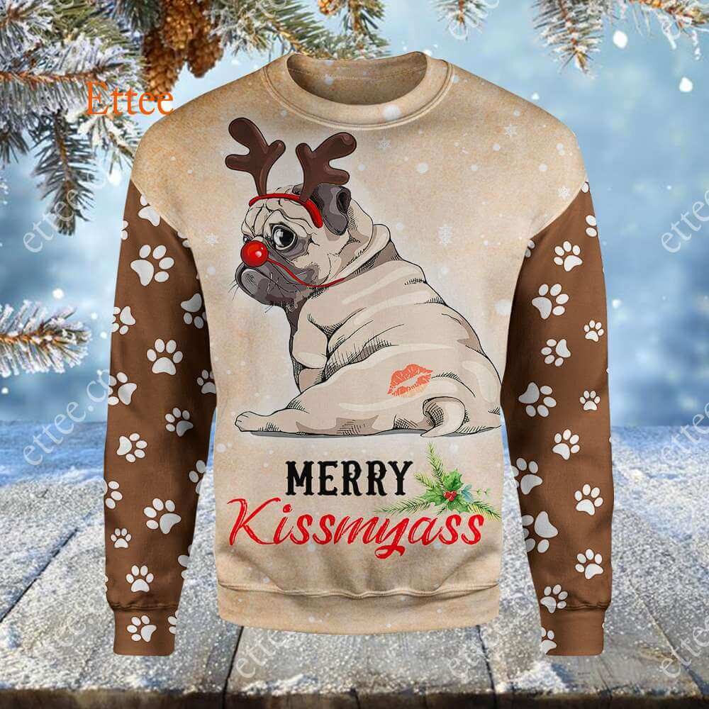 Pug Merry Kissmyas@, Funny Cute Dog Gift - Ettee - Cute