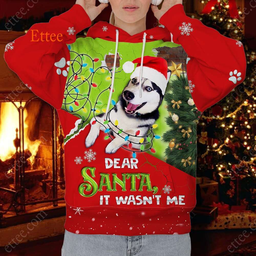 Siberian Husky 3D Unisex Hoodie, Naughty Dog It's Wasn't Me - Ettee - 3D