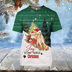 Golden Retrievers Christmas 3D Hoodie, Joy To The World - Ettee - 3D Hoodie