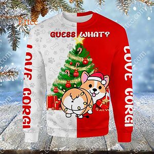 Corgi Dog Guess What Funny 3D Unisex Hoodie - Ettee - 3D